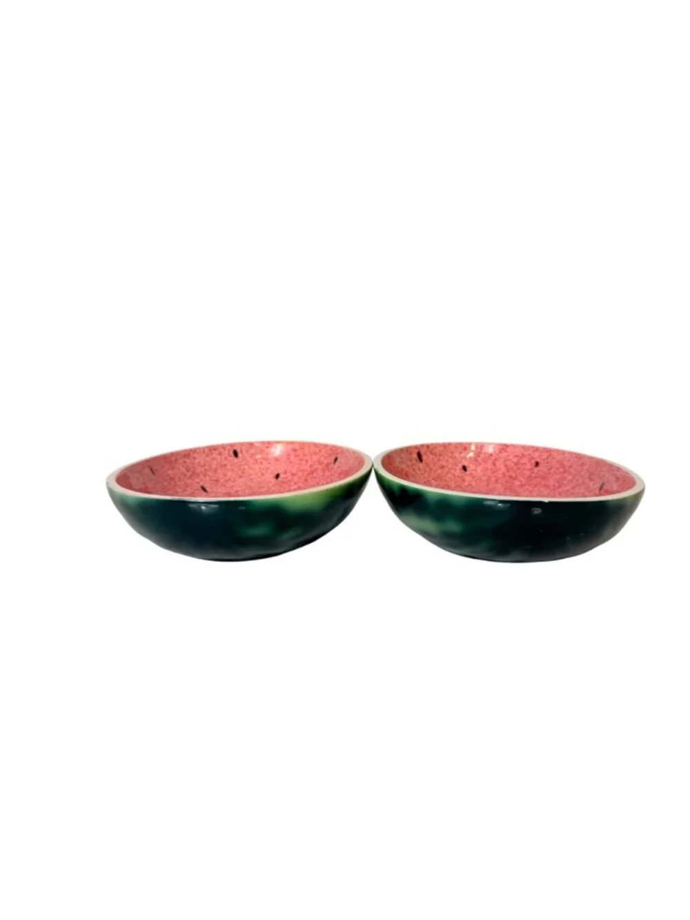 Vintage Shafford Watermelon Bowls Set 2 Ceramic Fruit Dish Summer Kitchen